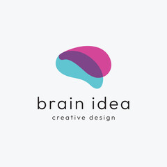 unique colorful brain logo template design with creative ideas.