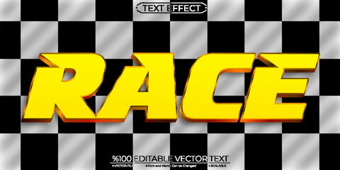 Gold Race Editable Vector 3D Text Effect