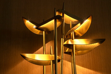 Decorative abstract table lamps on the table
