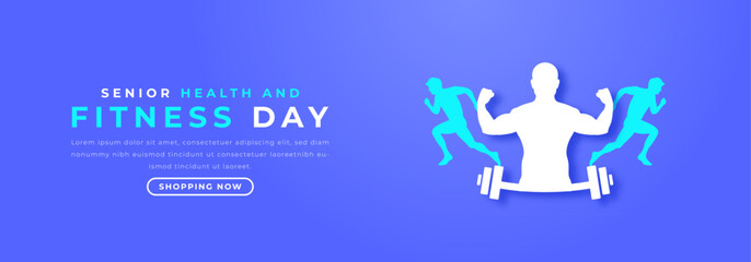 Senior Health and Fitness Day Paper cut style Vector Design Illustration for Background, Poster, Banner, Advertising, Greeting Card