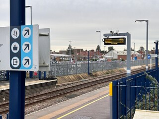 Direction signboard at railway station