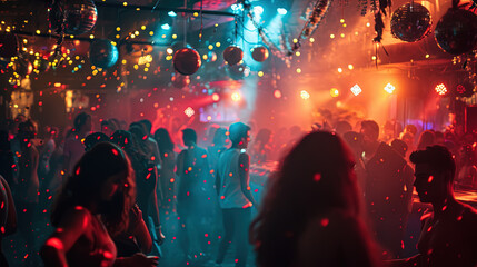 People dancing in a nightclub - obrazy, fototapety, plakaty