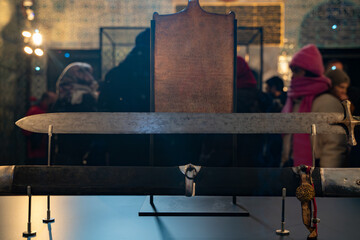 The sword of Prophet David in the Sacred Relics of Topkapi Palace.