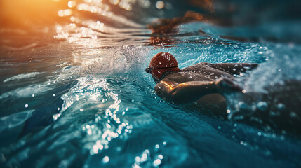 Professional swimmer at competitions