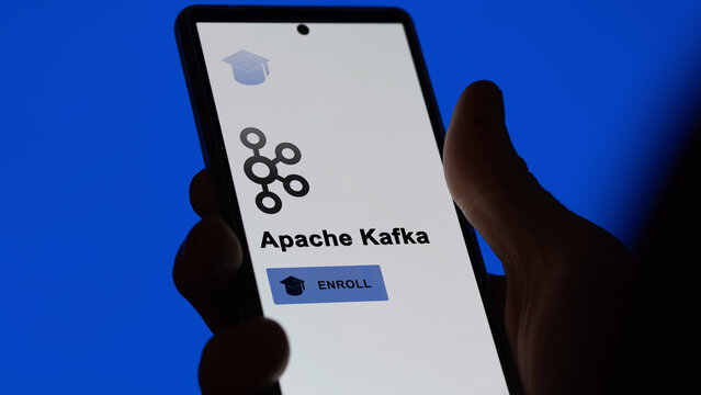 Apache Kafka program on a phone, upskilling certification by e-learning