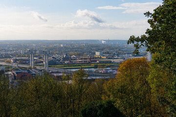 Rouen, as seen from Mont saint aigan, with lots of nice trees in the foreground