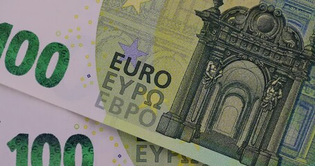 euro banknotes of the European Union close-up, European currency euro - Powered by Adobe