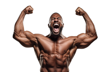 Muscular Male in a Power Stance Isolated