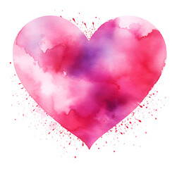 Hand-drawn painted red  heart, element for design. Valentine's day. For holiday, postcard, poster