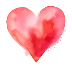 Hand-drawn painted red  heart, element for design. Valentine's day. For holiday, postcard, poster