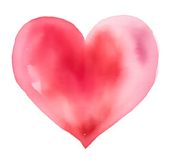Hand-drawn painted red  heart, element for design. Valentine's day. For holiday, postcard, poster