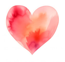 Hand-drawn painted red  heart, element for design. Valentine's day. For holiday, postcard, poster