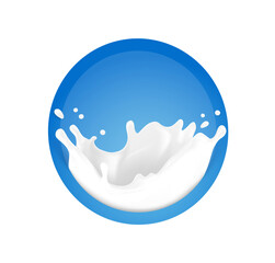 White crown splashes with drops. Vector illustration on blue background. Layered file. Сan easily be used for different backgrounds. Great for your design. EPS10.