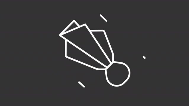 Animated penalty flag white icon. Rules infraction line animation. American football game regulation. Fair play. Black illustration on white background. HD video with alpha channel. Motion graphic