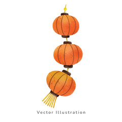 watercolor Chinese lanterns. 