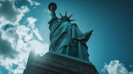 Fototapeta premium Statue of Liberty, USA. Generative AI