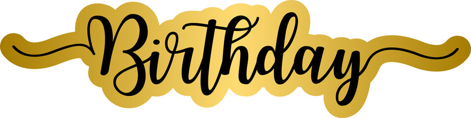 Birthday hand lettering in gold glitter
