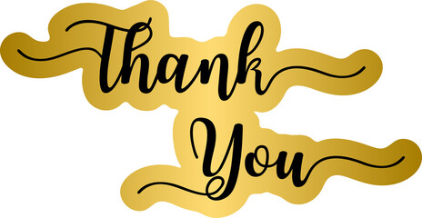 Thank you hand lettering in gold glitter
