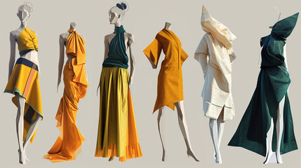 Modern dress designs. Fashion style from designers. - obrazy, fototapety, plakaty