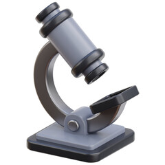 PNG 3D microscope icon isolated on a white background