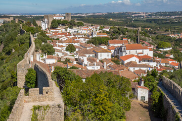 Cityscape of Obidos. The medieval town of Óbidos is one of the most picturesque and best-preserved fortified towns in Portugal.