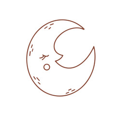 Obraz premium Vector set of hand drawn moon. Graphic design.