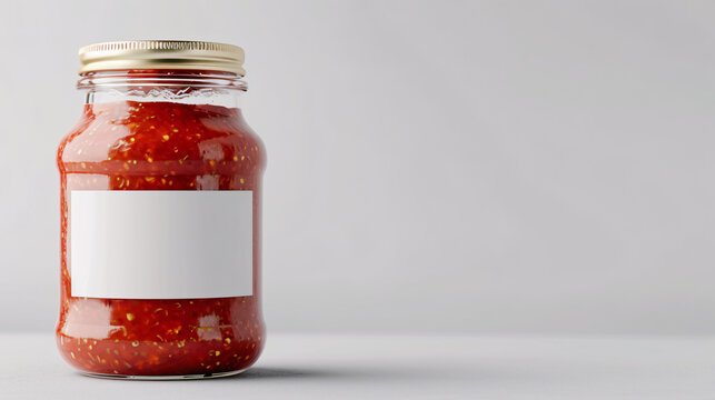Strawberry Jam Jar Mockup - 3D Rendered Image