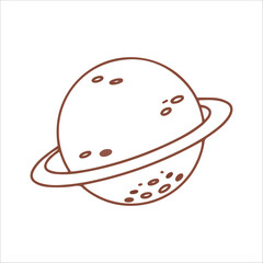 Vector hand drawn planet. Graphic design.