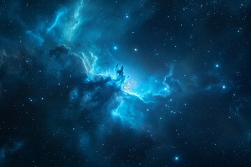 Blue nebula space background