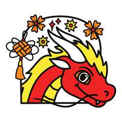Cute Dragon Chinese New Year Zodiac Illustration
