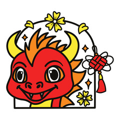 Cute Dragon Chinese New Year Zodiac Illustration