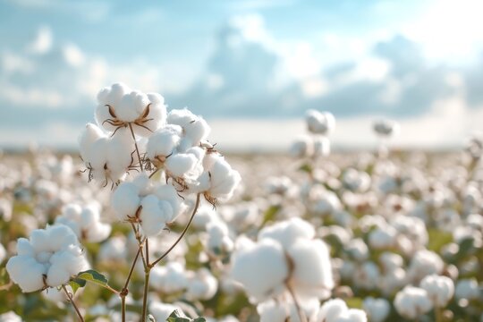 Close-up, Cotton field background 