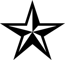 Simple star silhouette icon in black color. Vector template for laser cutting wall art.