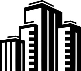 Real estate icon logo silhouette in black color. Vector template.