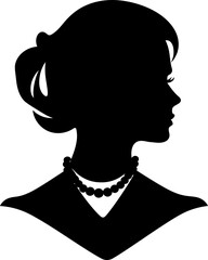 Woman beauty silhouette in black color. Vector template for laser cutting wall art.