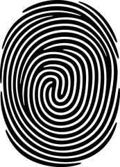 Fingerprint silhouette in black color. Vector template for laser cutting wall art.