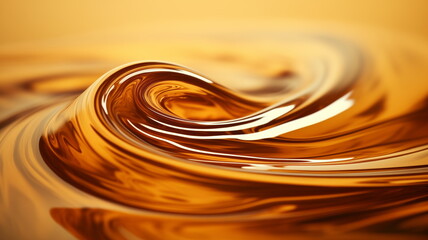 Splashes and drops of liquid oil. Fresh Olive or motor engine oil eco nature golden color close-up....