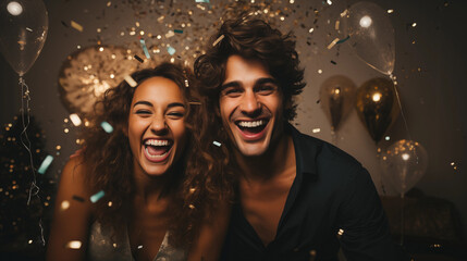 Portrait of couple during New Year's party