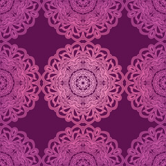 Seamless oriental ornamental pattern. Vector . Repeating with mandala. Indian or Arabic motive.