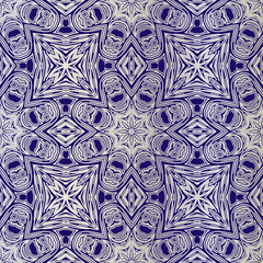Vector mandala seamless pattern Circular pattern in form of mandala sacred geometry. Decorative ornament in ethnic oriental style. Coloring book page