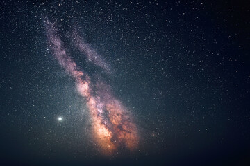 A Starry Night Unveiling the Majestic Milky Way’s Galactic Core Illuminating the Infinite Universe