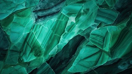 Fotobehang Close up of a green jade texture, emerald gem stone  © reddish