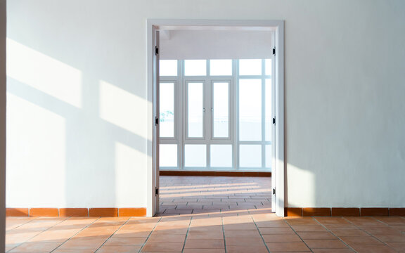 White door in the corridor