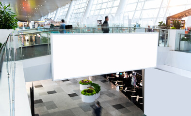 Blank billboard at the airport