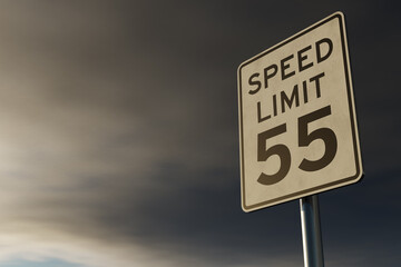 speed limit traffic sign - 3D Illustration