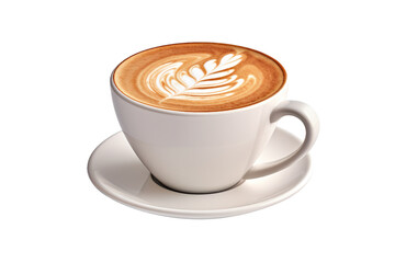 The Elegance of Latte Mug Enjoyment Isolated On Transparent Background