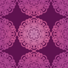 Art seamless ornamental lace pattern. Mandala pattern. Vector
