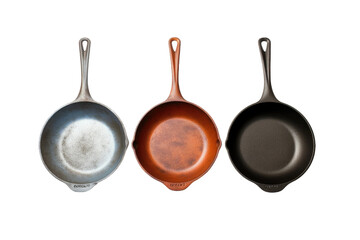 Smaller Mini Skillets Isolated On Transparent Background