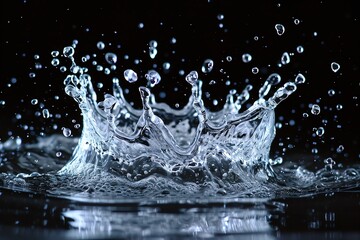 abstract water splash with black background