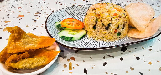 Flavors of Malaysia: Stir-Fried Rice (Nasi Goreng with keropok and fried wantan) Masterpiece